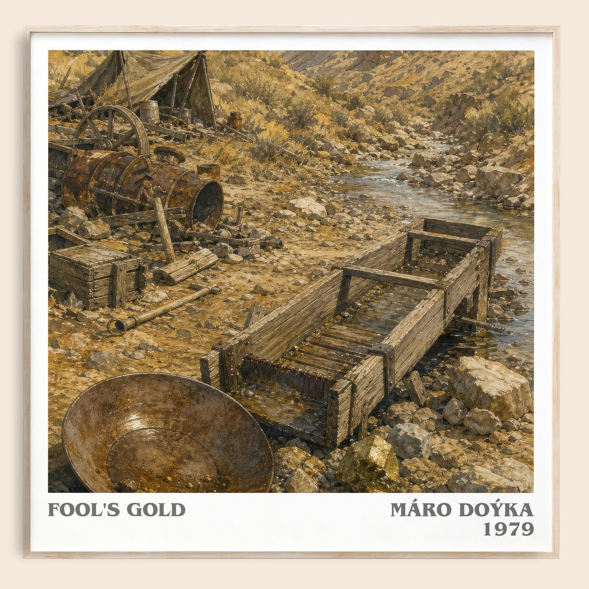 Fool's Gold literary book poster by Máro Doýka – framed literary art print
