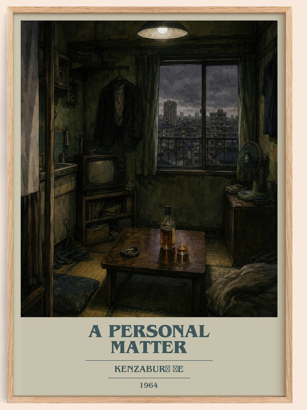 A Personal Matter book cover book poster by Kenzaburō Ōe – framed literary art print