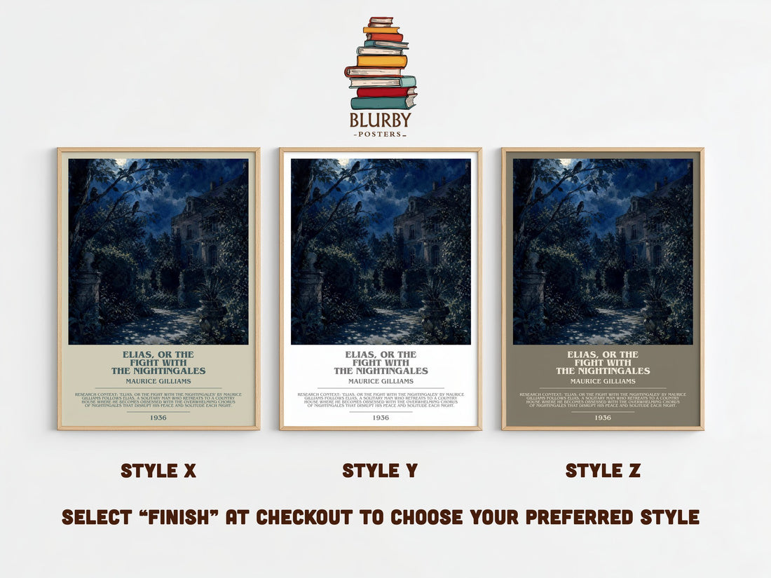 Elias, Or The Fight With The Nightingales bookish print framed by window – literary home decor