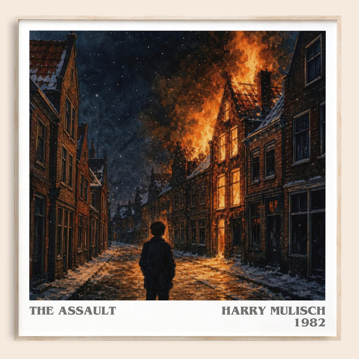 The Assault literary book poster by Harry Mulisch – framed literary art print