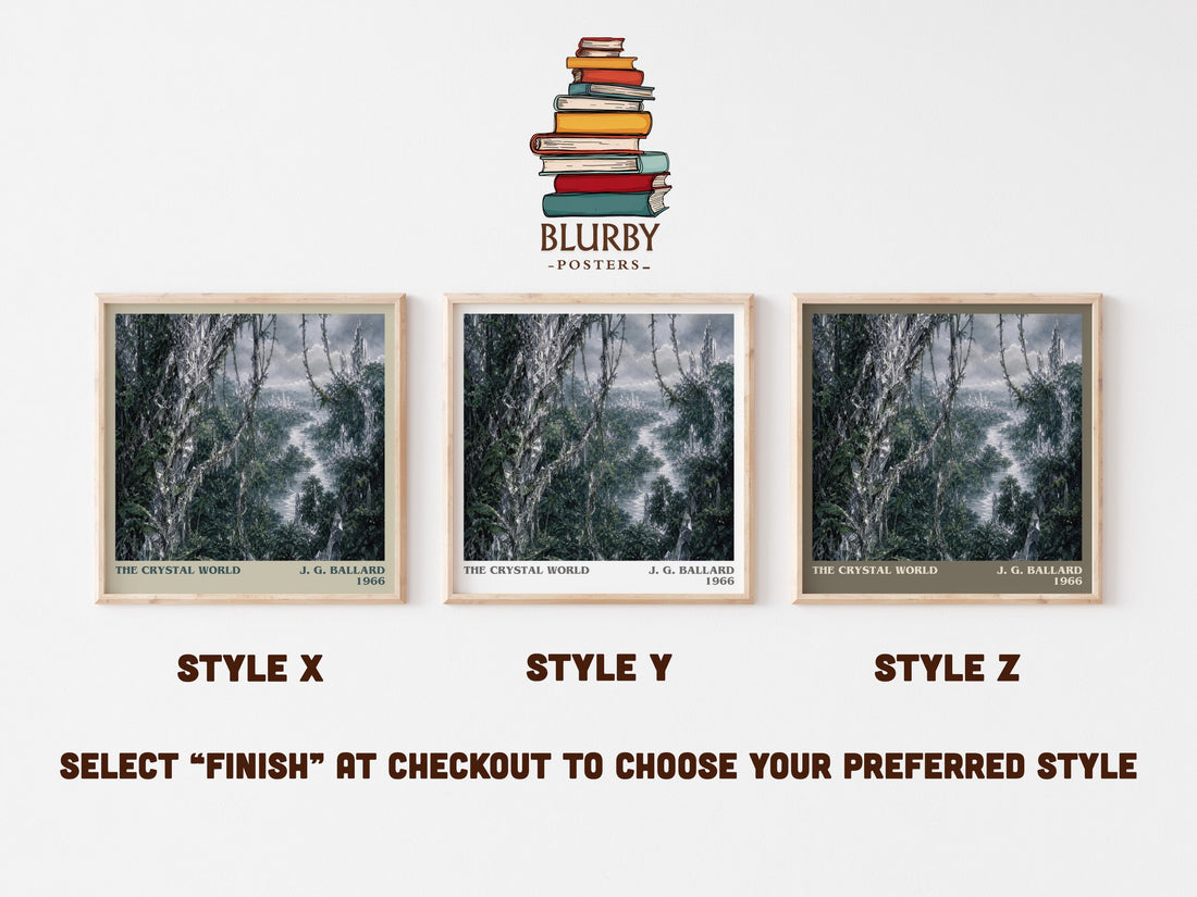 The Crystal World literary print framed by window – literary home decor
