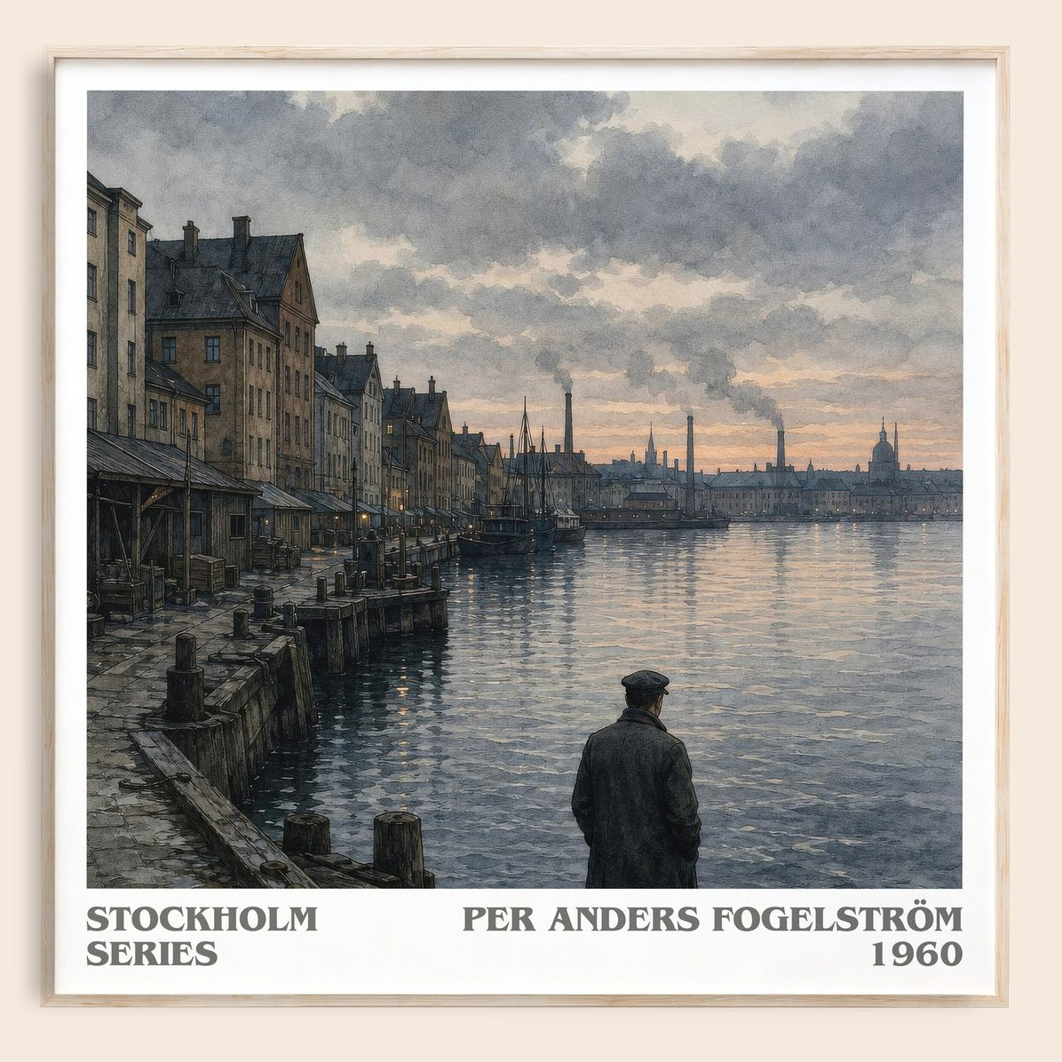 Stockholm series literary book poster by Per Anders Fogelström – framed literary art print