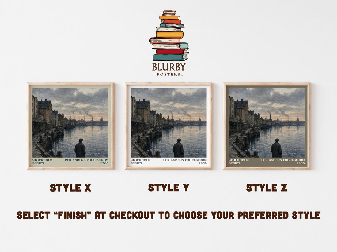 Stockholm series literary print framed by window – literary home decor