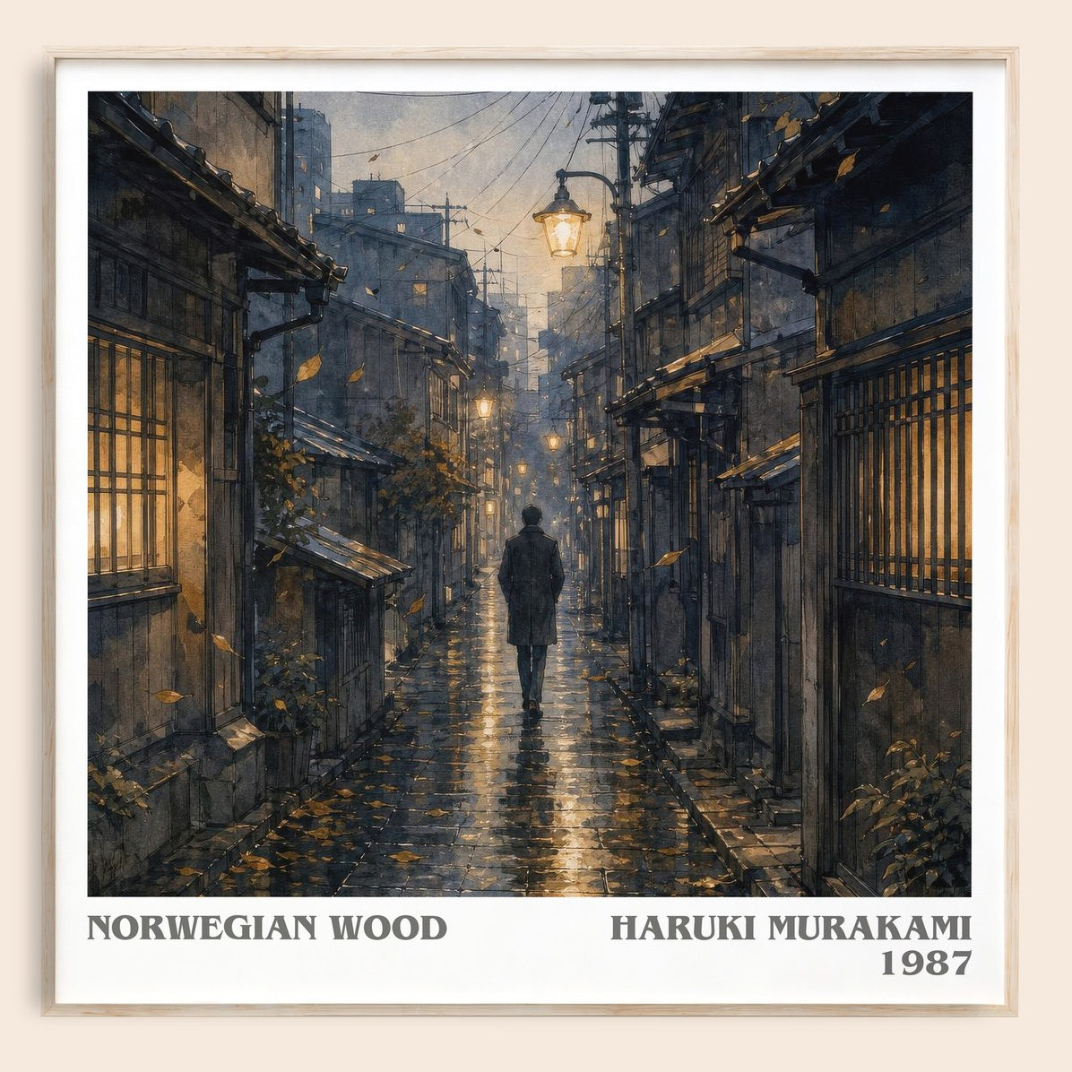 Norwegian Wood literary book poster by Haruki Murakami – framed literary art print