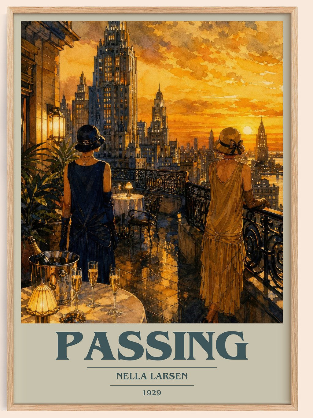 Passing book cover book poster by Nella Larsen – framed literary art print
