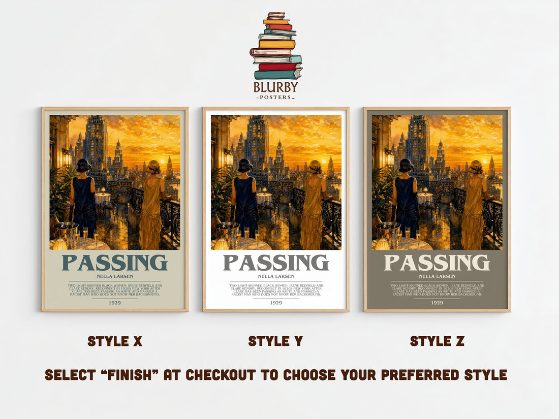 Passing bookish print framed by window – literary home decor