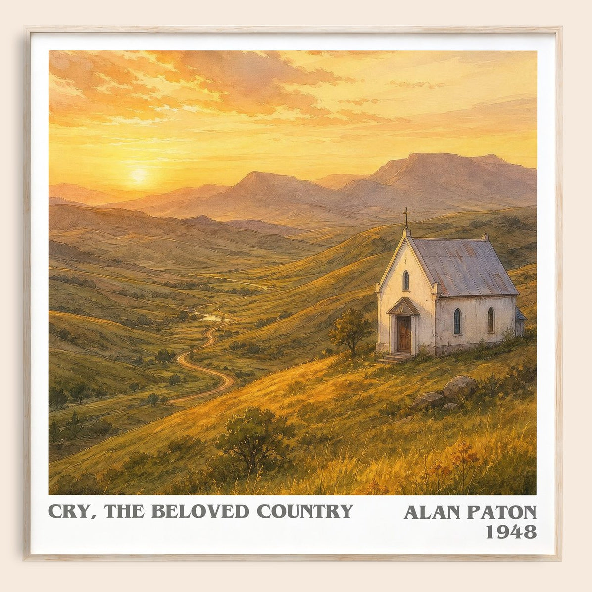 Cry, the Beloved Country literary book poster by Alan Paton – framed literary art print