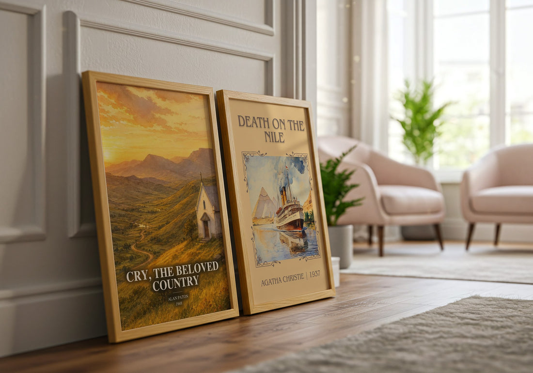 Cry, the Beloved Country watercolour print framed by window – literary home decor