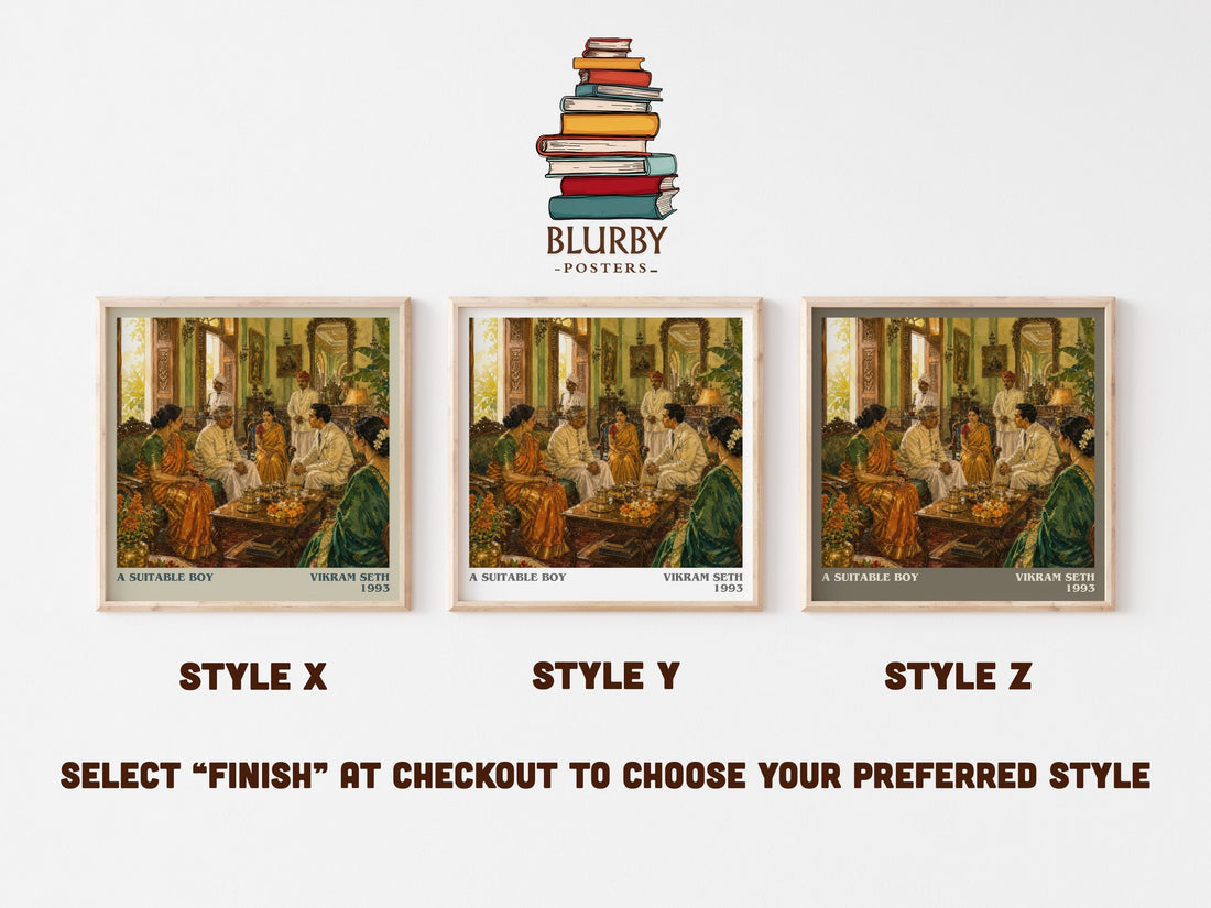 A Suitable Boy literary print framed by window – literary home decor