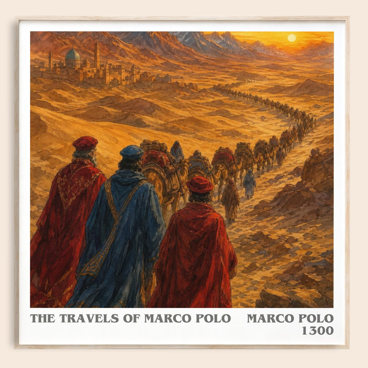The Travels of Marco Polo literary book poster by Marco Polo – framed literary art print