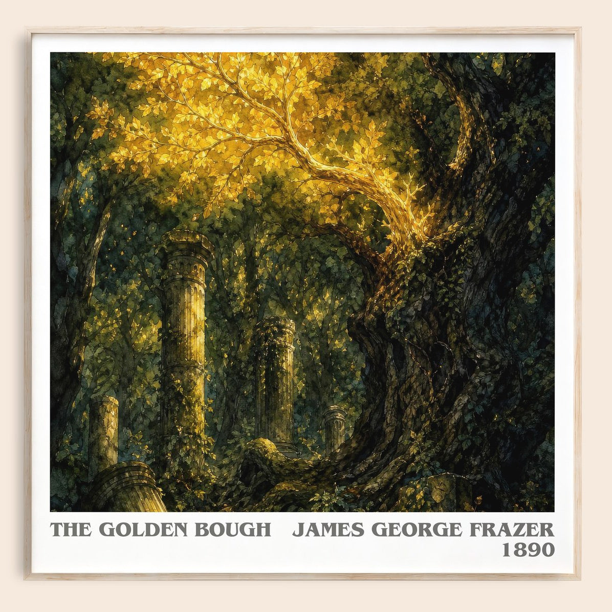 The Golden Bough literary book poster by James George Frazer – framed literary art print