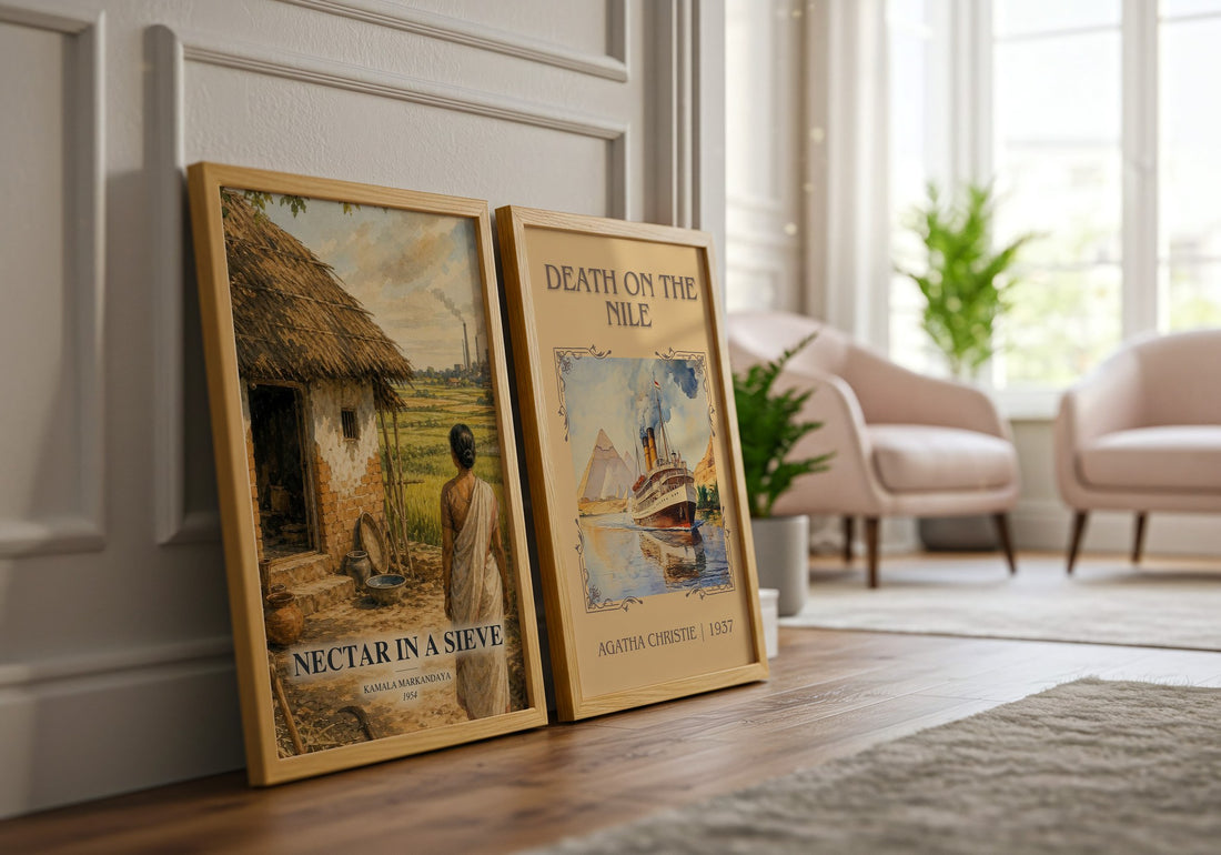 Nectar in a Sieve watercolour print framed by window – literary home decor