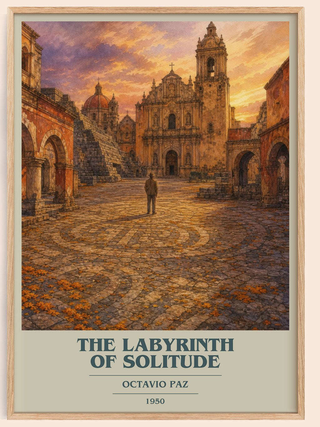 The Labyrinth of Solitude book cover book poster by Octavio Paz – framed literary art print