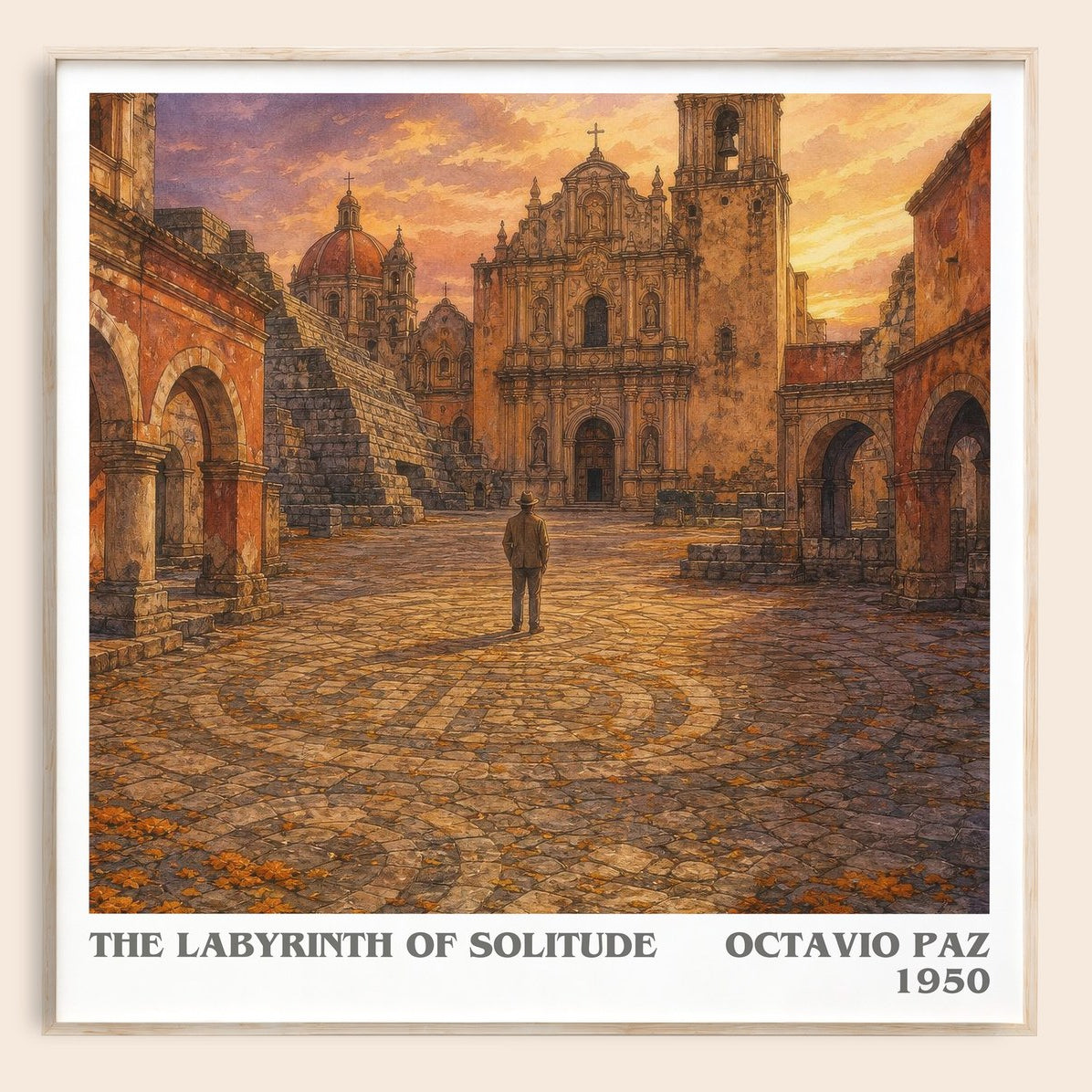 The Labyrinth of Solitude literary book poster by Octavio Paz – framed literary art print