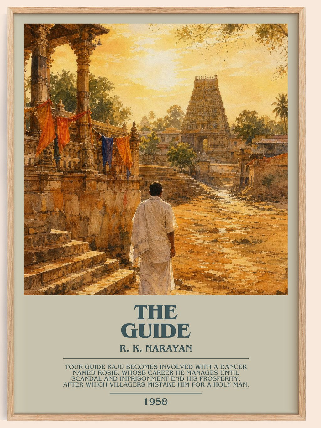 The Guide bookish book poster by R. K. Narayan – framed literary art print