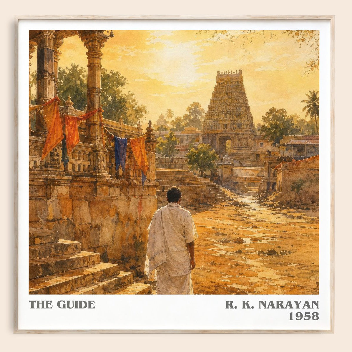 The Guide literary book poster by R. K. Narayan – framed literary art print
