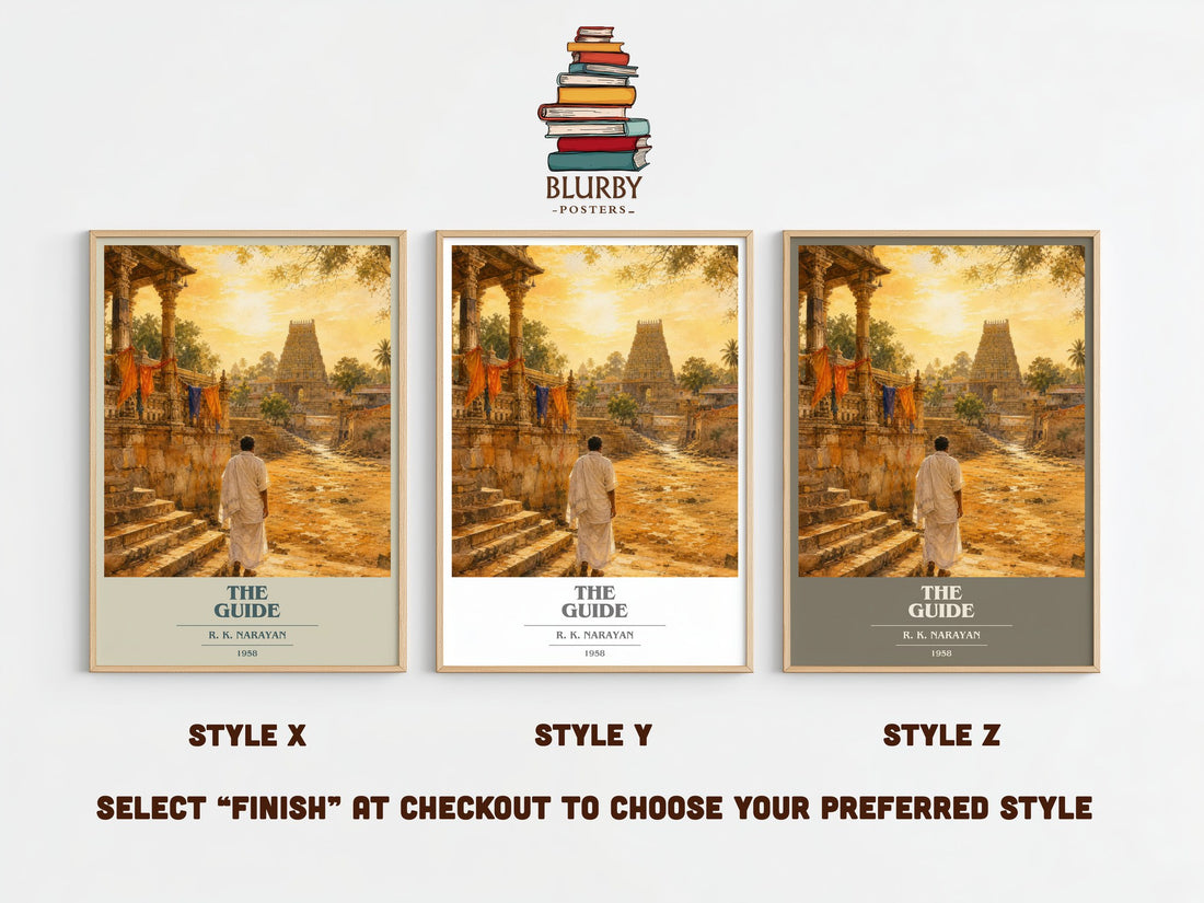The Guide book cover print framed by window – literary home decor