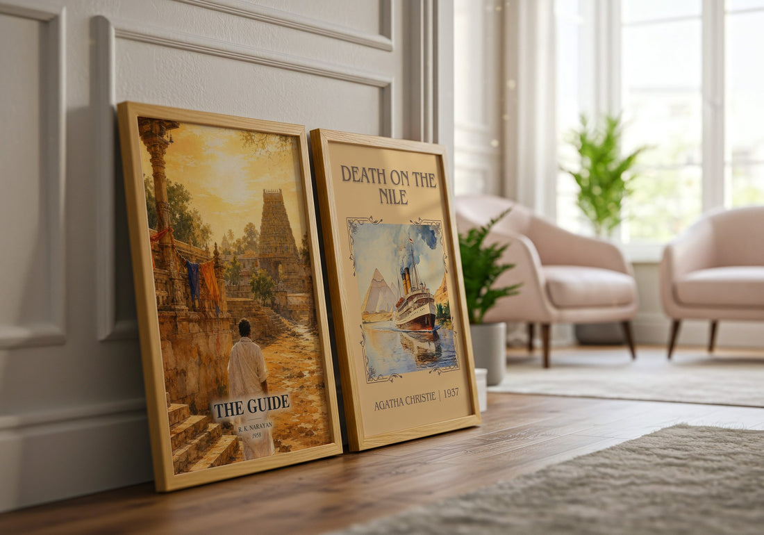 The Guide watercolour print framed by window – literary home decor