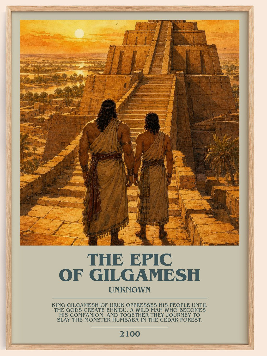 The Epic Of Gilgamesh bookish book poster by Unknown – framed literary art print