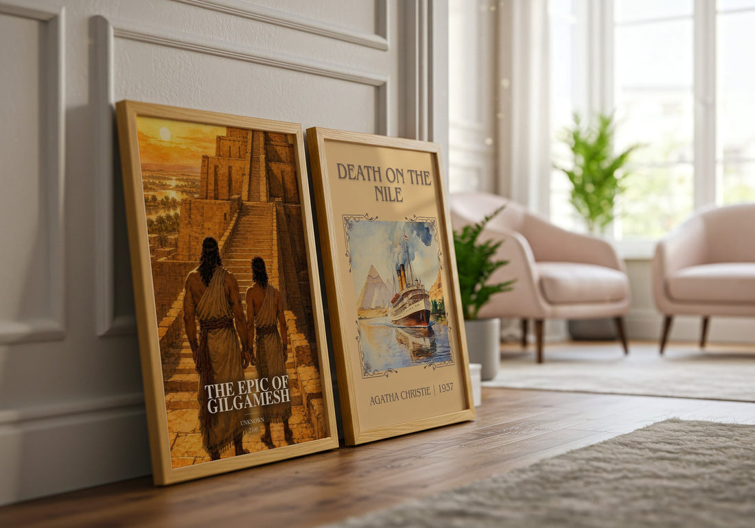 The Epic Of Gilgamesh watercolour print framed by window – literary home decor