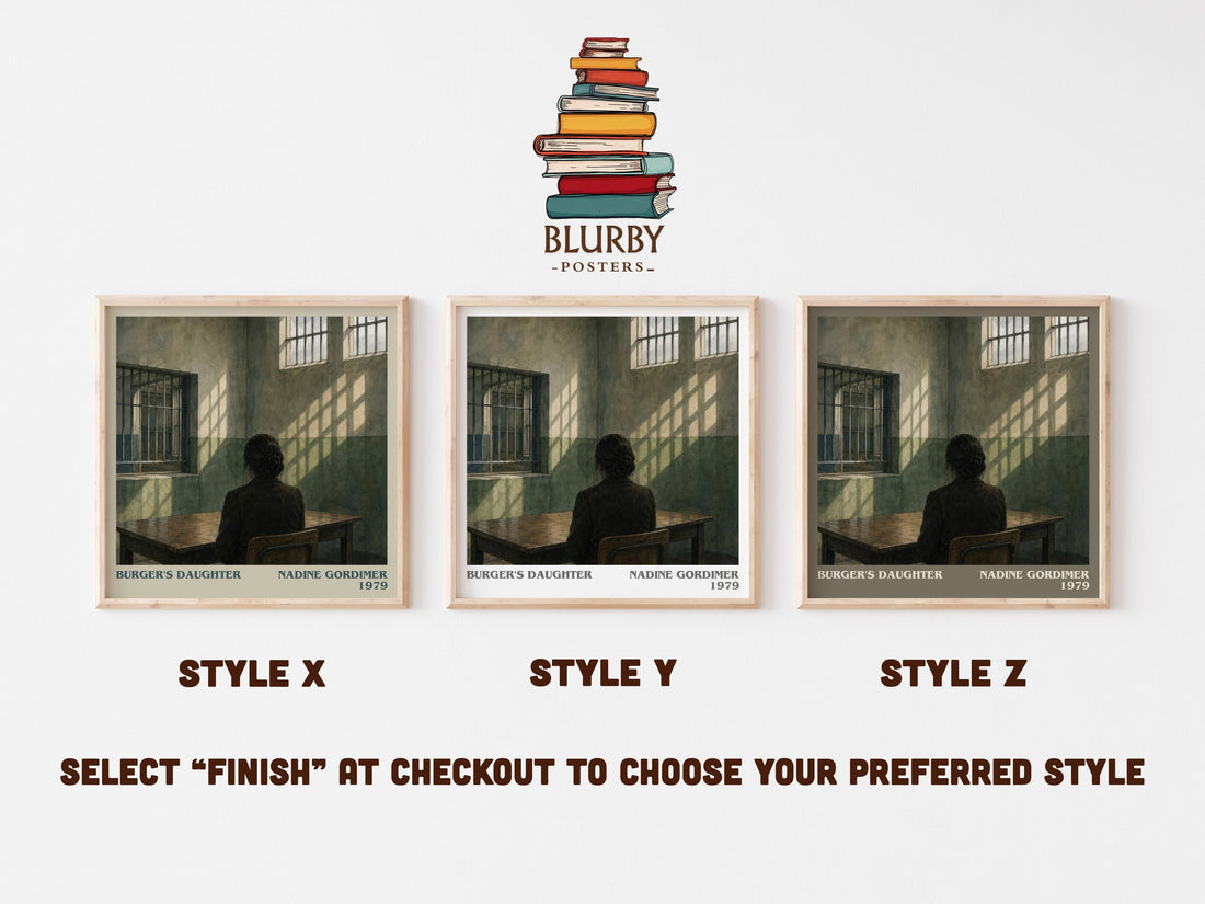Burger's Daughter literary print framed by window – literary home decor