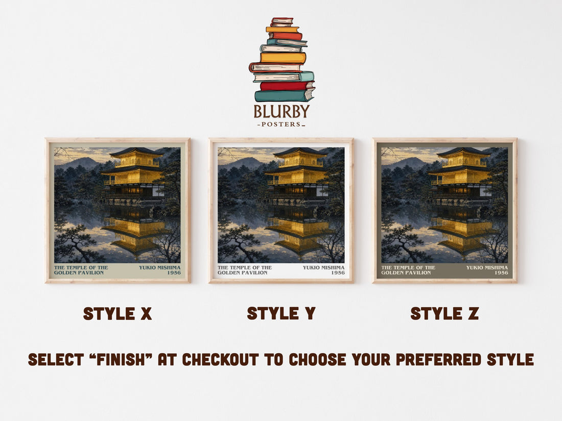 The Temple of the Golden Pavilion literary print framed by window – literary home decor