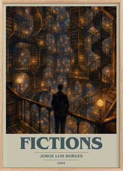 Fictions Book Cover Poster by Jorge Luis Borges