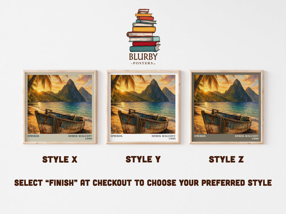 Omeros literary print framed by window – literary home decor