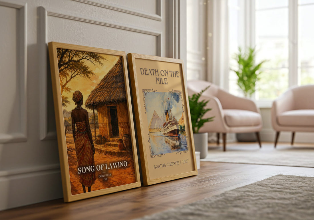 Song Of Lawino watercolour print framed by window – literary home decor