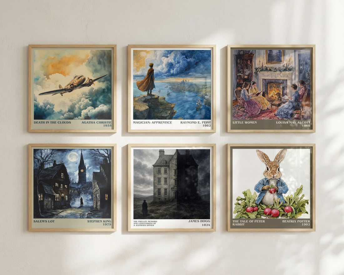 The Private Memoirs and Confessions of a Justified Sinner literary print in frame leaning in hallway – gothic wall art