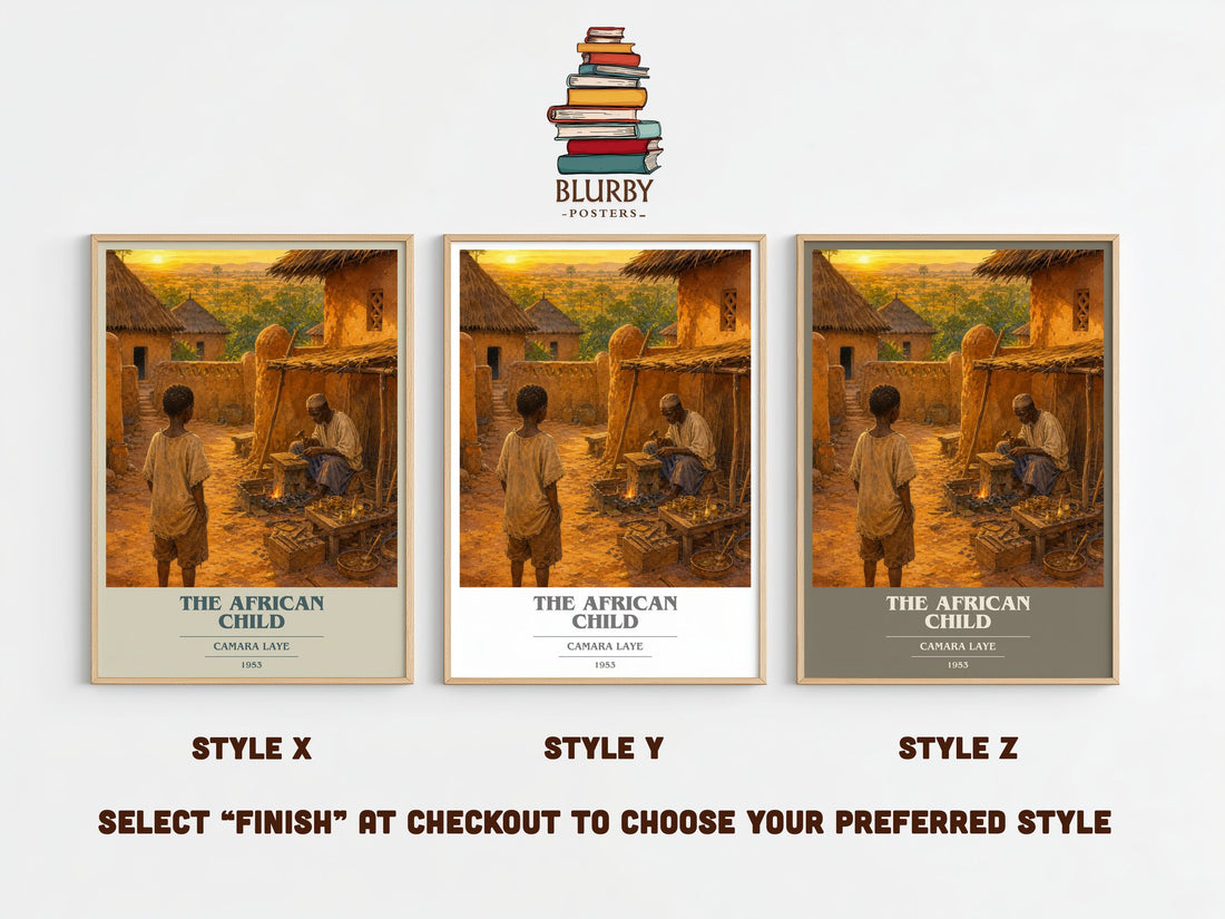 The African Child book cover print framed by window – literary home decor