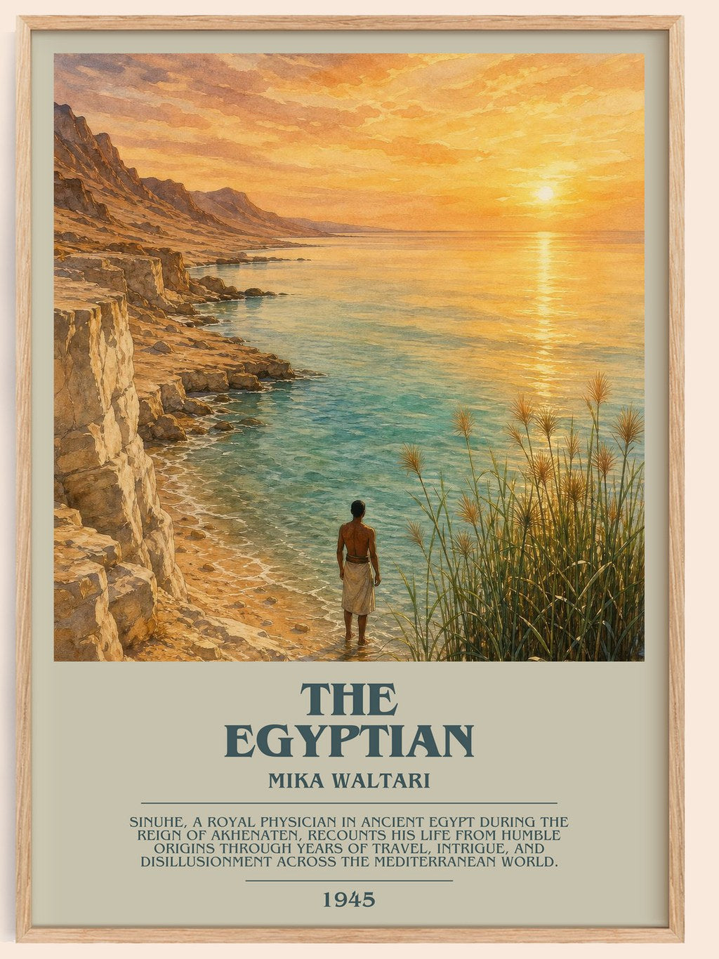The Egyptian bookish book poster by Mika Waltari – framed literary art print