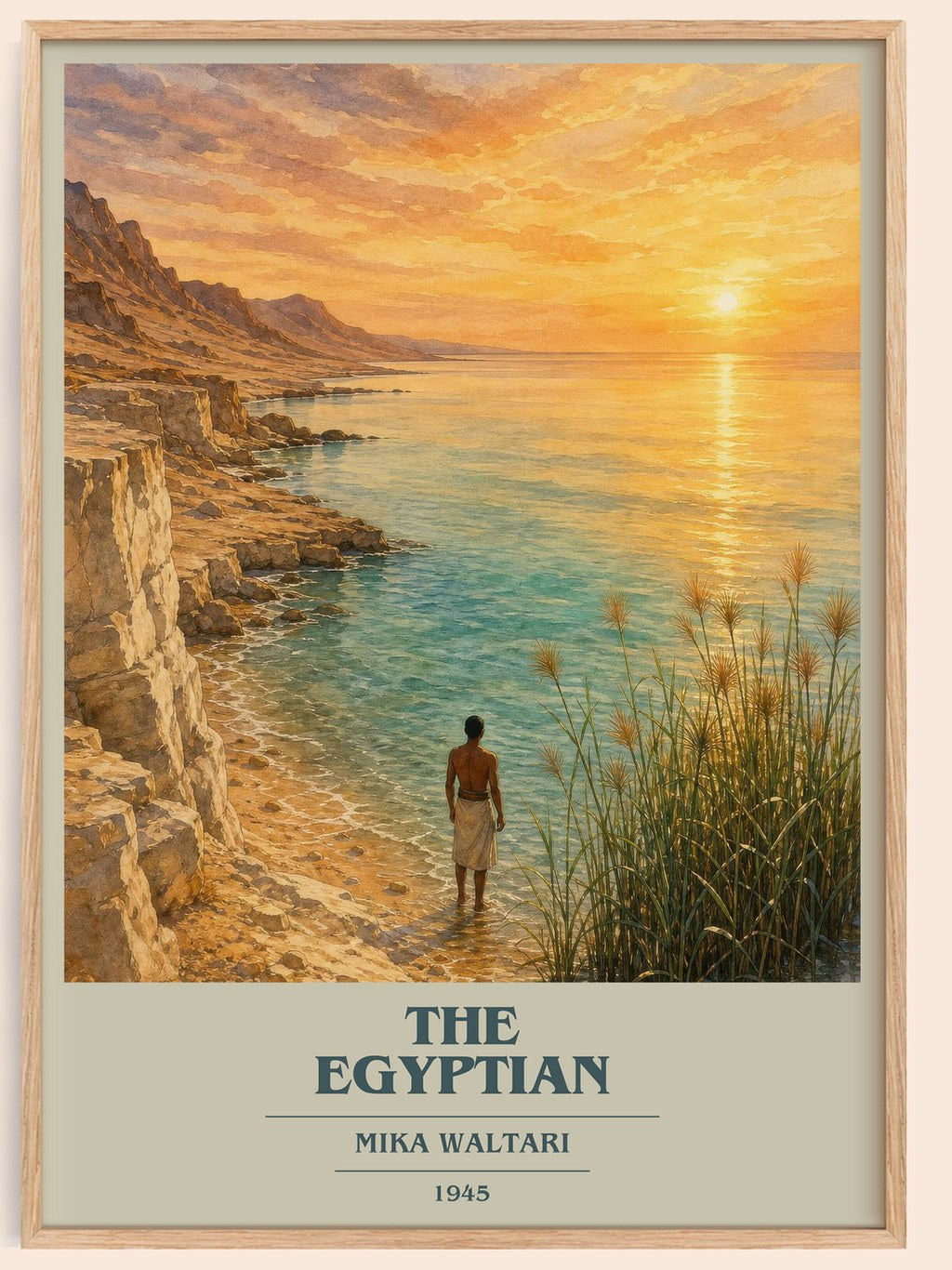 The Egyptian book cover book poster by Mika Waltari – framed literary art print
