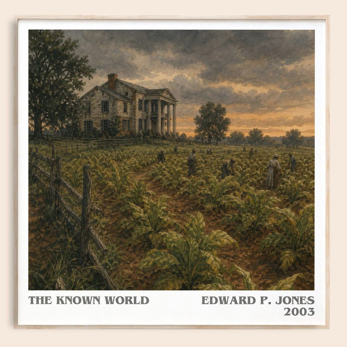 The Known World literary book poster by Edward P. Jones – framed literary art print