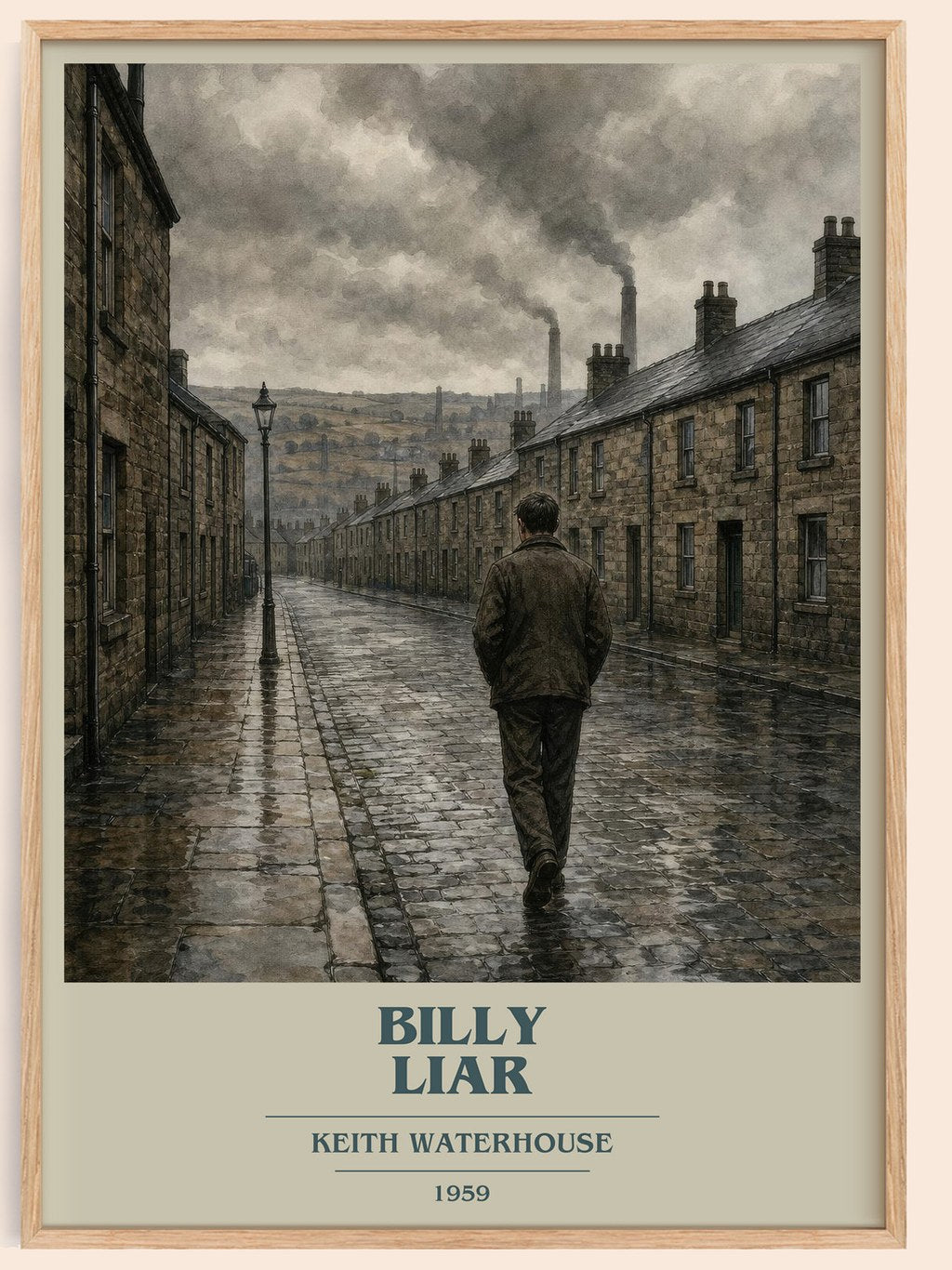 Billy Liar book cover book poster by Keith Waterhouse – framed literary art print