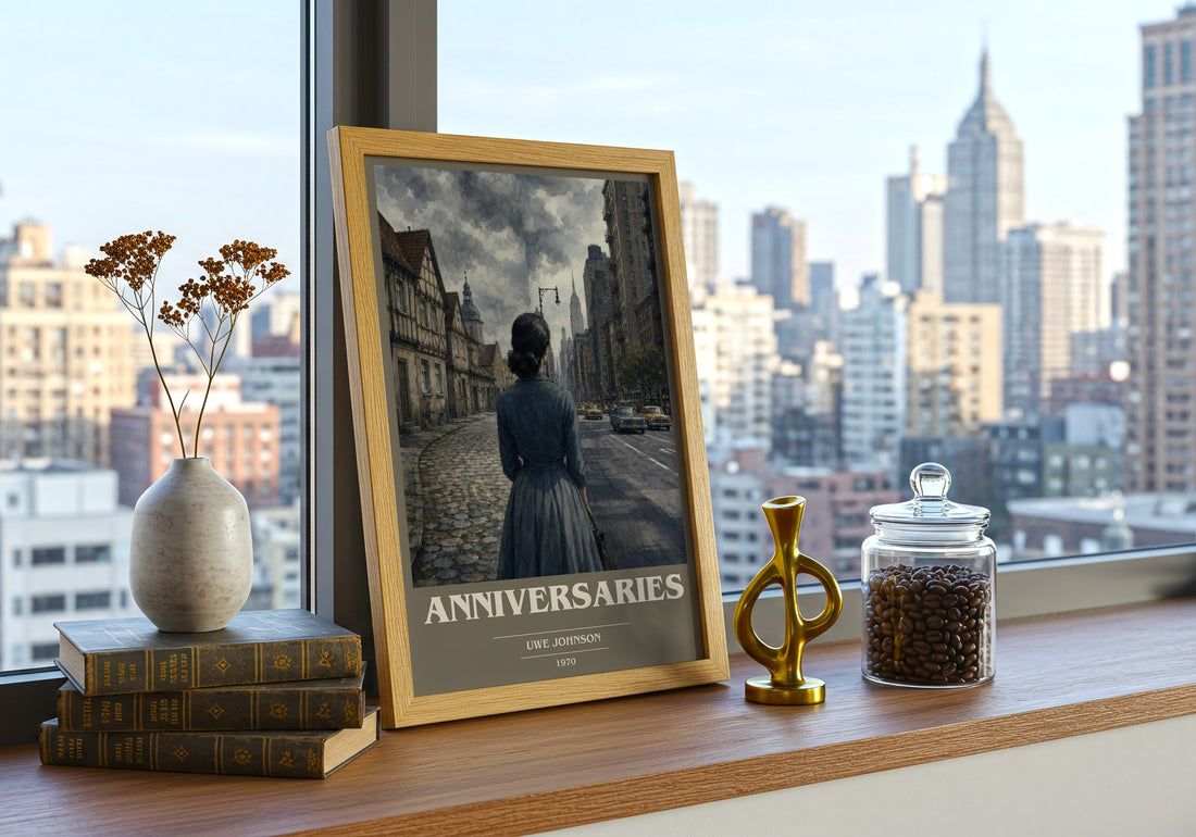 Anniversaries book cover poster colour and style options – Uwe Johnson book art