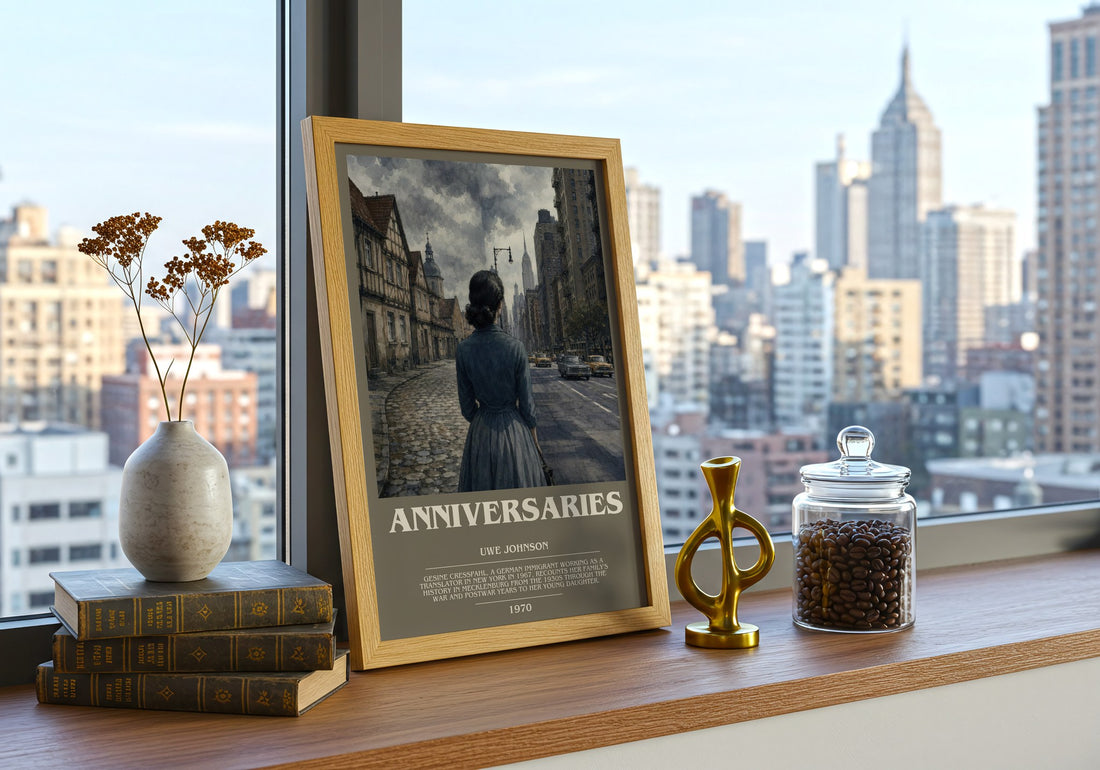 Anniversaries bookish poster colour and style options – Uwe Johnson book art
