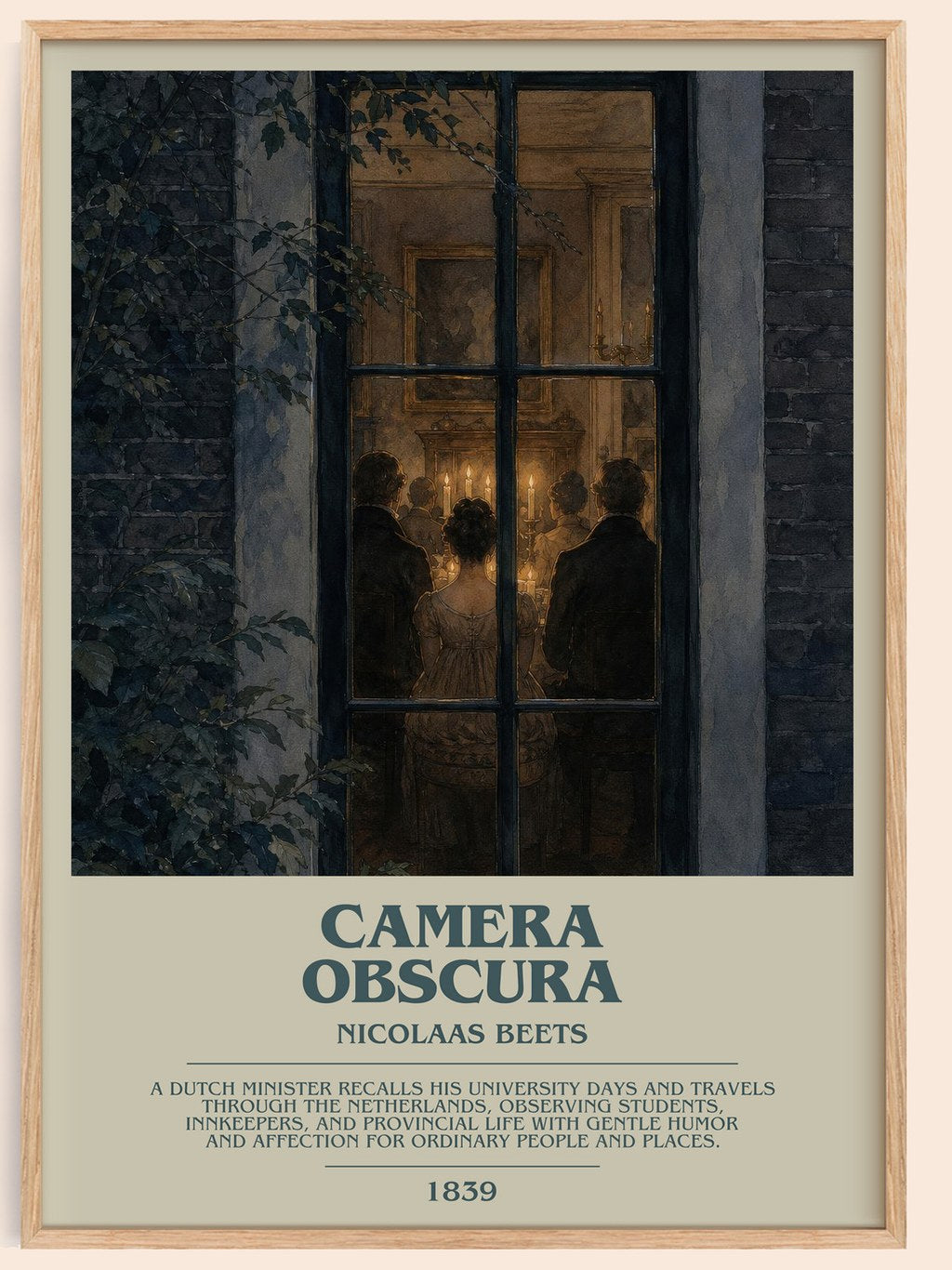 Camera Obscura bookish book poster by Nicolaas Beets – framed literary art print