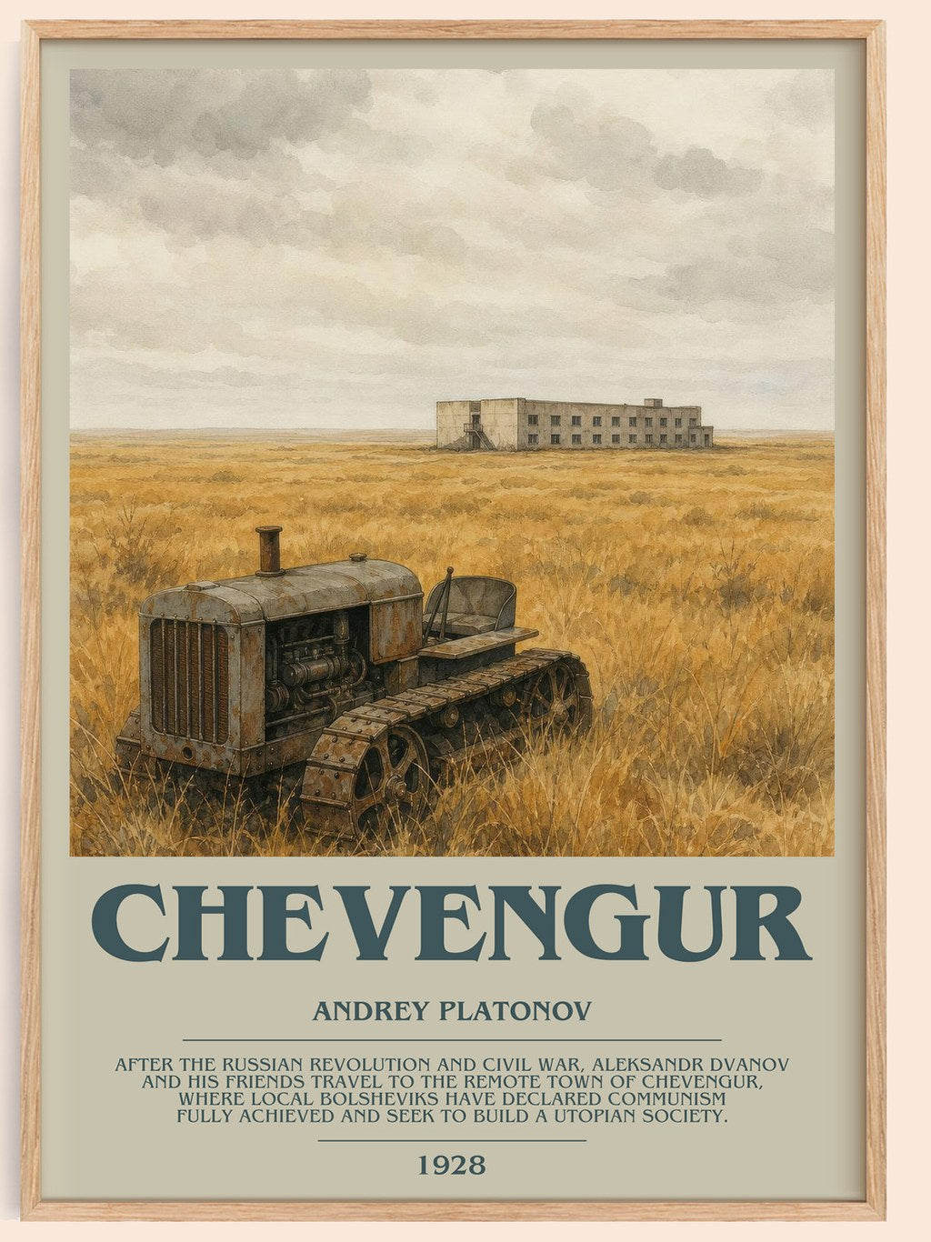 Chevengur bookish book poster by Andrey Platonov – framed literary art print