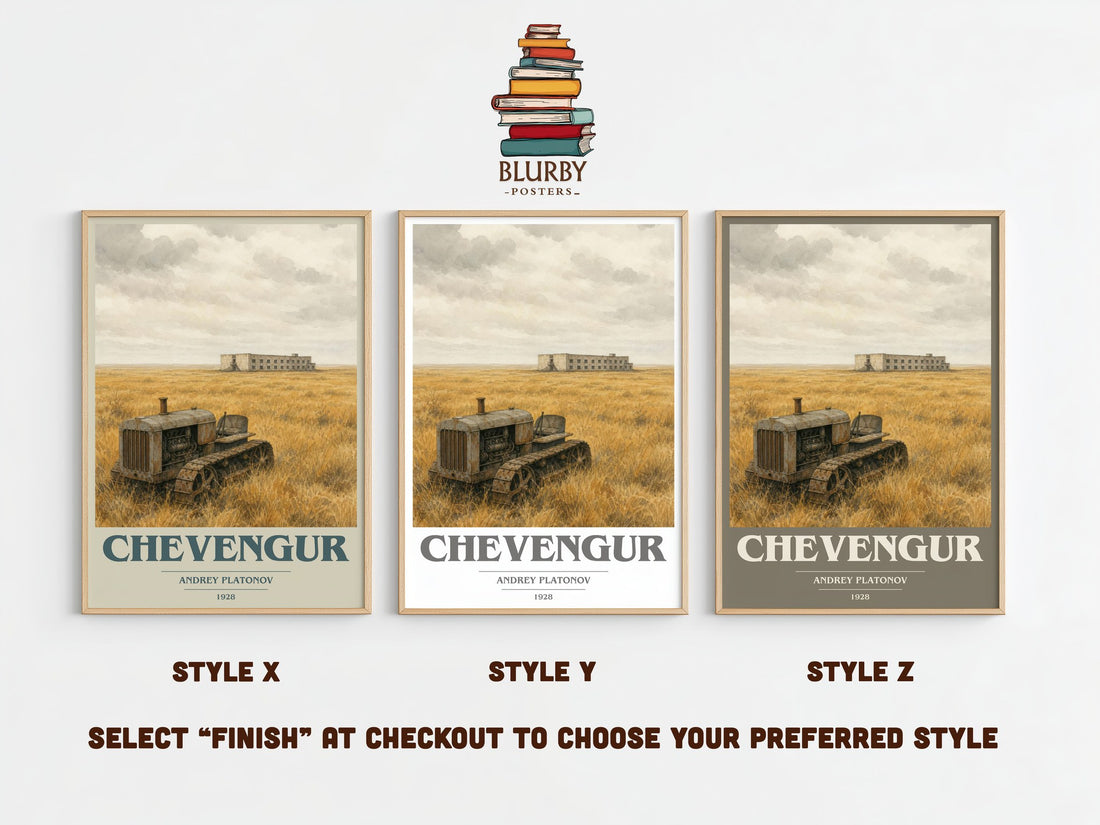 Chevengur book cover print framed by window – literary home decor