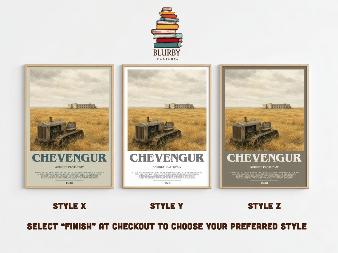 Chevengur bookish print framed by window – literary home decor