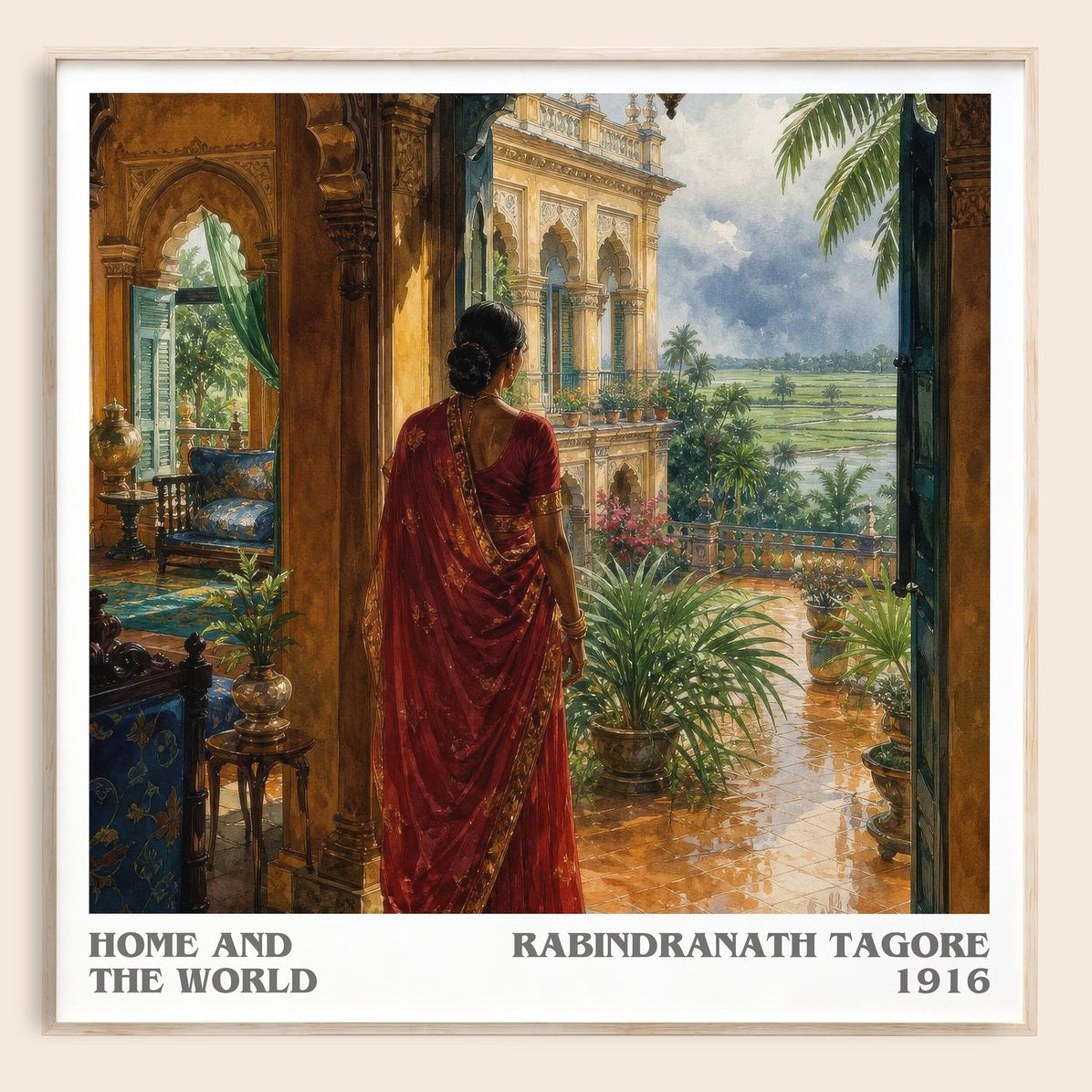Home and the World literary book poster by Rabindranath Tagore – framed literary art print
