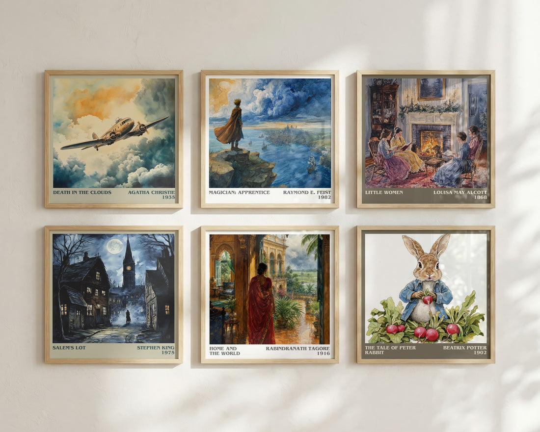 Home and the World literary print in frame leaning in hallway – literary fiction wall art