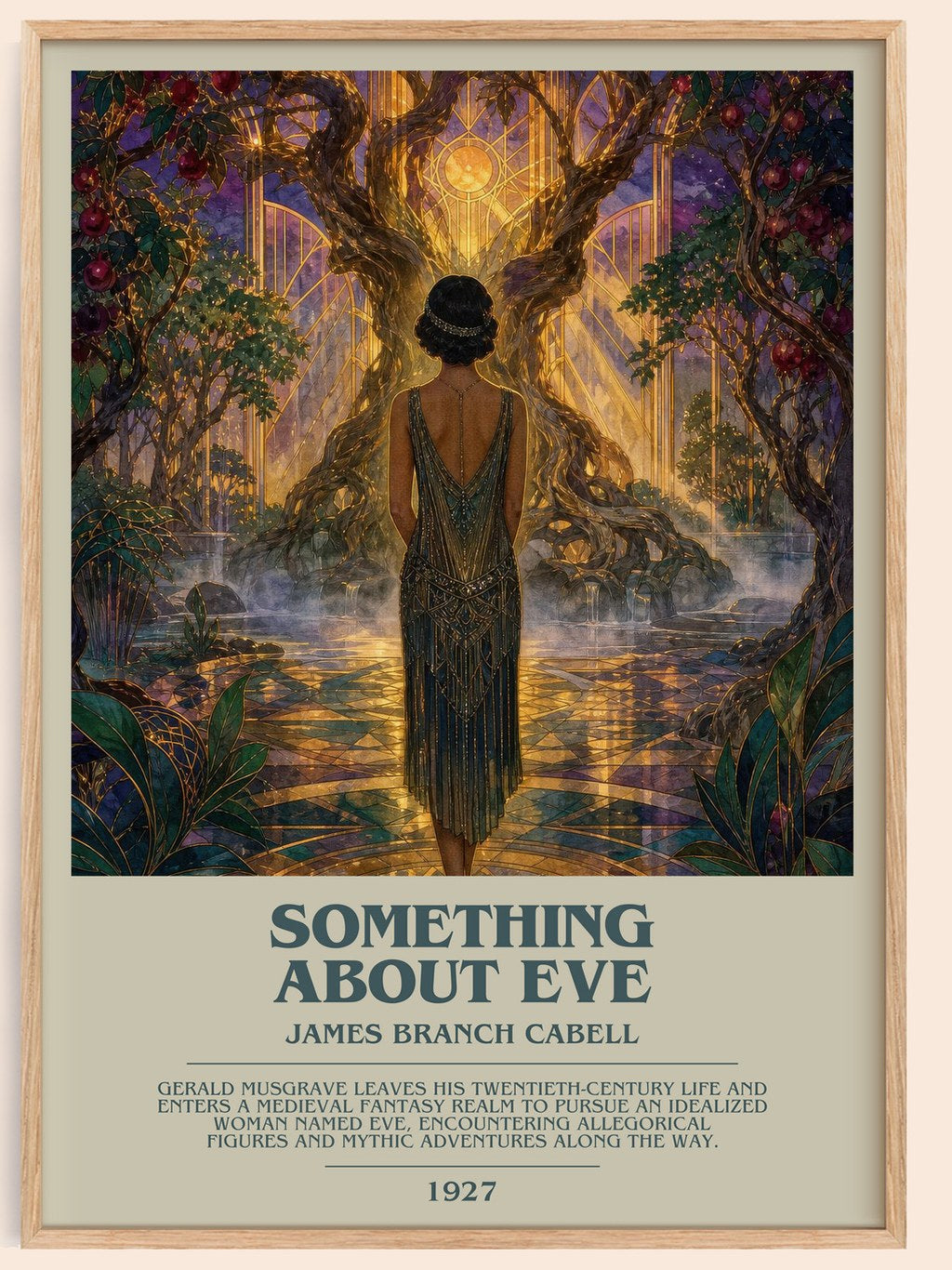 Something About Eve bookish book poster by James Branch Cabell – framed literary art print