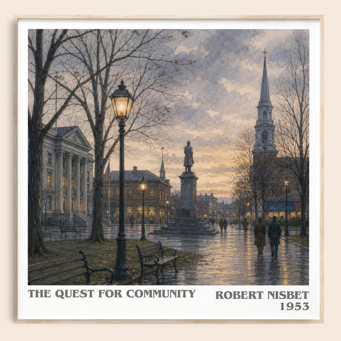The Quest for Community literary book poster by Robert Nisbet – framed literary art print