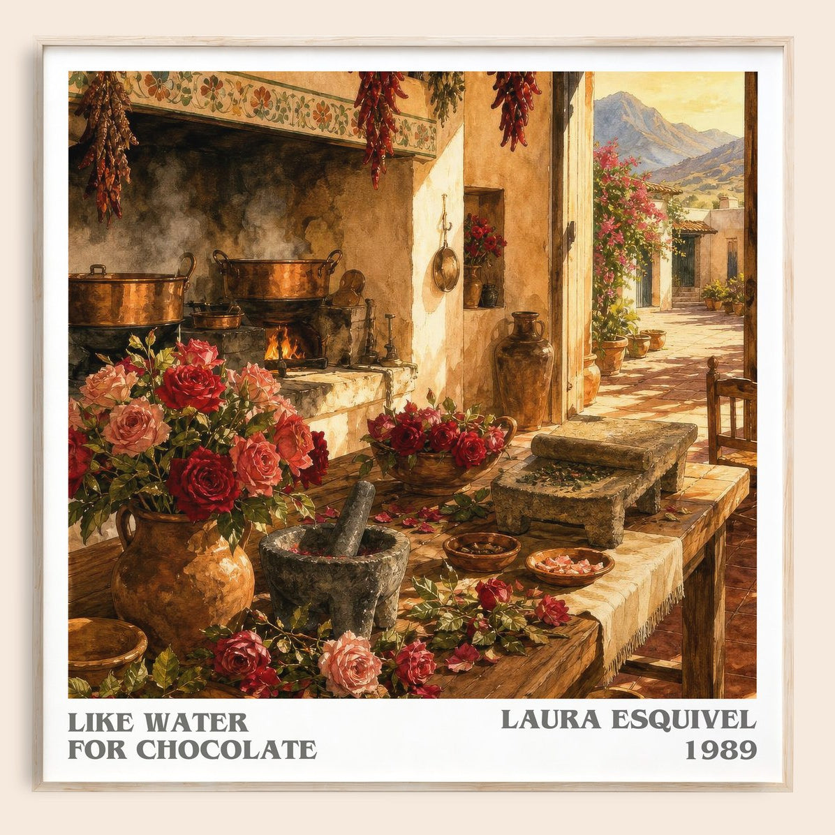 Like Water For Chocolate literary book poster by Laura Esquivel – framed literary art print
