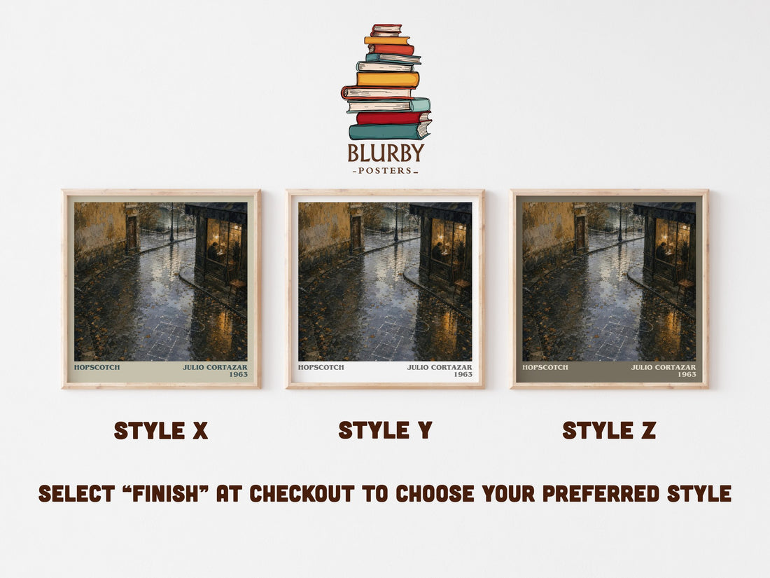 Hopscotch literary print framed by window – literary home decor