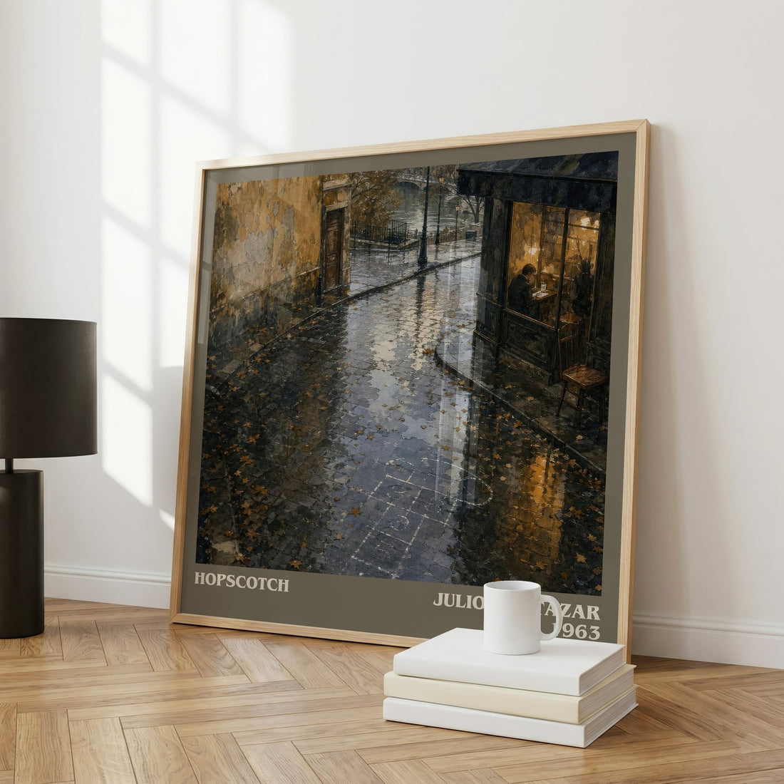 Hopscotch literary art print colour and style options – Julio Cortazar book art