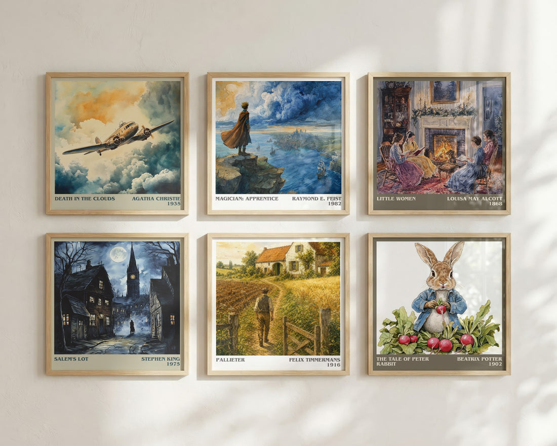 Pallieter literary print in frame leaning in hallway – literary fiction wall art