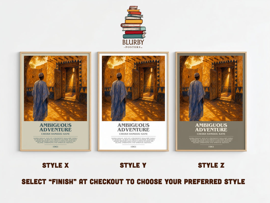 Ambiguous Adventure bookish print framed by window – literary home decor